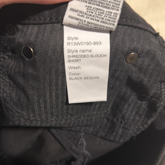 R13 Shredded Slouch Short in Black Sequin size 24 - Picture 5 of 5